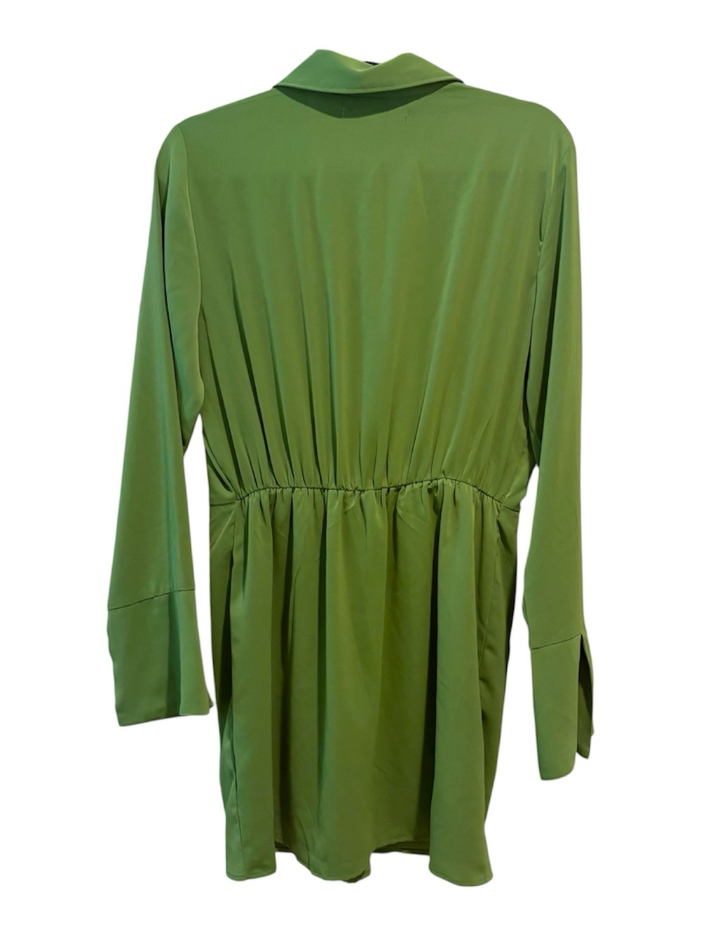 Abercrombie Fitch Shirt Dress Twist Front Matcha Sage Green M Office Siren - Picture 8 of 8